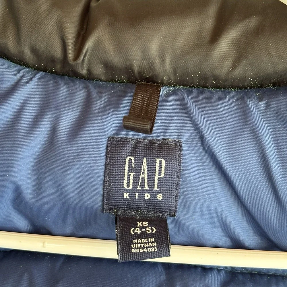 Gap Kids Full Zip Puffer‎ Vest Boys XS Size 4-5 Years Toddler Little Kid Coat